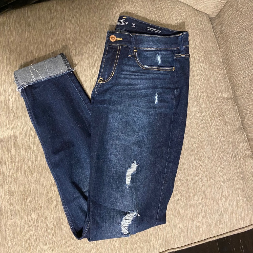 Hollister Ripped Low Rise Super Skinny Jeans Size3